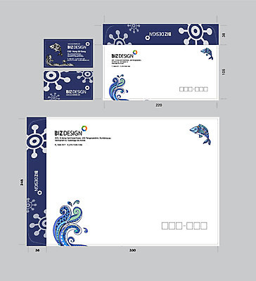 템플릿 문양 파도 무늬 명함 서류봉투 어류 사람없음 파란색 세트 패키지 봉투템플릿 우편봉투 비즈디자인 이미지템플릿 AI파일 바다 컬러 봉투 수중동물 우편물 파일형식 벡터