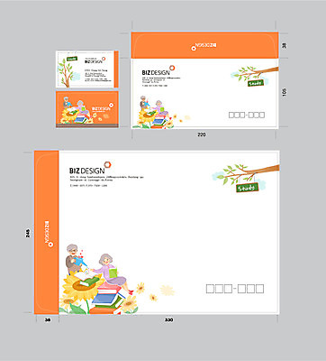 전신 나무 템플릿 여자 할아버지 남자 꽃 할머니 명함 서류봉투 앉기 성인 두명 책 세트 주황색 패키지 봉투템플릿 우편봉투 비즈디자인 이미지템플릿 AI파일 식물 노년 컬러 모션 봉투 사람 우편물 파일형식 벡터