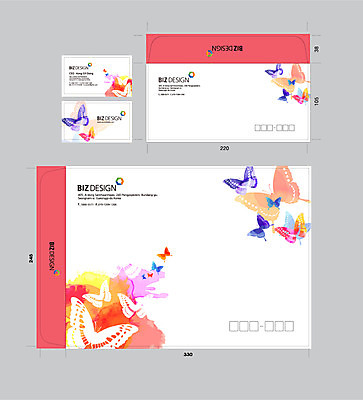 템플릿 나비 여러마리 명함 서류봉투 편지봉투 사람없음 세트 컬러풀 패키지 봉투템플릿 우편봉투 비즈디자인 이미지템플릿 AI파일 컬러 다수 곤충 봉투 편지 우편물 파일형식 벡터