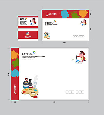 템플릿 여자 남자 어린이 명함 서류봉투 편지봉투 미술 두명 빨간색 세트 컬러풀 물감 붓 팔레트 패키지 봉투템플릿 우편봉투 비즈디자인 이미지템플릿 AI파일 컬러 문화예술 봉투 사람 미술도구 편지 우편물 파일형식 벡터