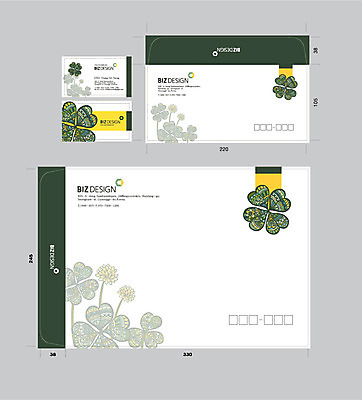 템플릿 문양 무늬 명함 서류봉투 편지봉투 사람없음 초록색 세트 네잎클로버 패키지 봉투템플릿 우편봉투 비즈디자인 이미지템플릿 AI파일 식물 컬러 봉투 클로버 편지 우편물 파일형식 벡터