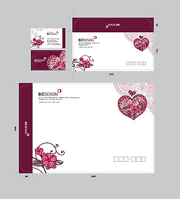 템플릿 문양 꽃 분홍색 무늬 명함 서류봉투 편지봉투 사람없음 세트 갈색 하트 패키지 봉투템플릿 우편봉투 비즈디자인 이미지템플릿 AI파일 모양 식물 컬러 봉투 편지 우편물 파일형식 벡터
