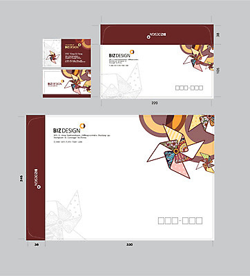 템플릿 문양 무늬 명함 서류봉투 편지봉투 사람없음 세트 컬러풀 갈색 바람개비 패키지 봉투템플릿 우편봉투 비즈디자인 이미지템플릿 AI파일 컬러 봉투 편지 우편물 파일형식 벡터