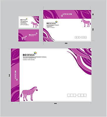 템플릿 한마리 명함 서류봉투 편지봉투 사람없음 세트 보라색 얼룩말 패키지 봉투템플릿 우편봉투 비즈디자인 이미지템플릿 AI파일 1 컬러 봉투 말_동물 편지 우편물 파일형식 벡터