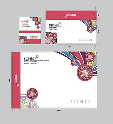 템플릿 문양 무늬 명함 서류봉투 편지봉투 사람없음 세트 컬러풀 원형 패키지 봉투템플릿 우편봉투 비즈디자인 이미지템플릿 AI파일 도형 컬러 봉투 편지 우편물 파일형식 벡터