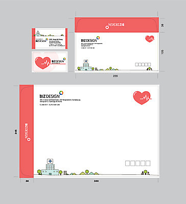 나무 템플릿 의학 명함 서류봉투 편지봉투 병원 사람없음 빨간색 세트 패키지 봉투템플릿 우편봉투 비즈디자인 이미지템플릿 AI파일 식물 컬러 봉투 편지 우편물 파일형식 벡터