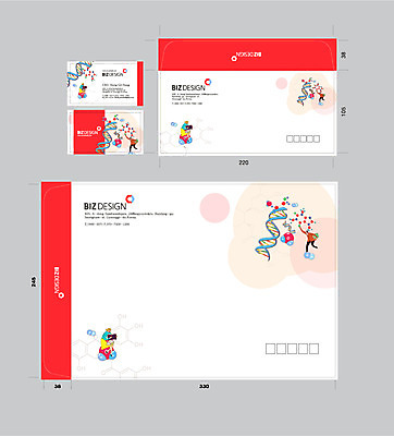 템플릿 여자 남자 과학 명함 서류봉투 편지봉투 두명 빨간색 세트 DNA 패키지 봉투템플릿 우편봉투 비즈디자인 이미지템플릿 AI파일 컬러 봉투 사람 생명공학 편지 우편물 파일형식 벡터