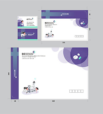 템플릿 여자 남자 명함 서류봉투 편지봉투 병원 성인 두명 세트 알약 보라색 의사 패키지 봉투템플릿 우편봉투 비즈디자인 이미지템플릿 AI파일 컬러 의학 봉투 사람 약 의료진 편지 우편물 파일형식 벡터