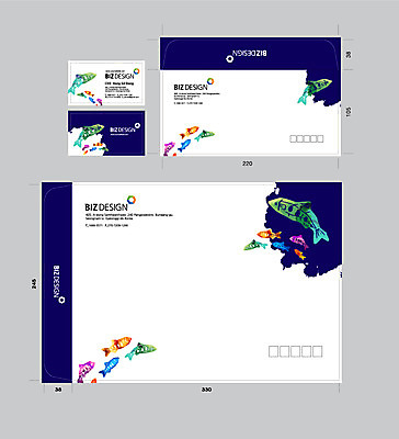 템플릿 여러마리 명함 서류봉투 편지봉투 어류 사람없음 세트 컬러풀 패키지 봉투템플릿 우편봉투 비즈디자인 이미지템플릿 AI파일 컬러 다수 봉투 수중동물 편지 우편물 파일형식 벡터