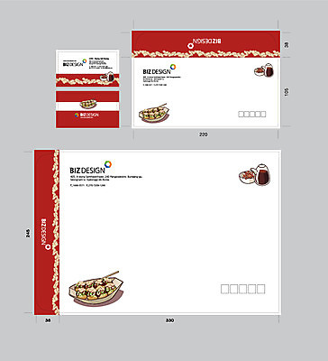 템플릿 음료 명함 서류봉투 편지봉투 사람없음 빨간색 세트 패키지 타코야키 봉투템플릿 우편봉투 비즈디자인 봉투디자인 이미지템플릿 AI파일 컬러 봉투 편지 우편물 일본음식 파일형식 벡터