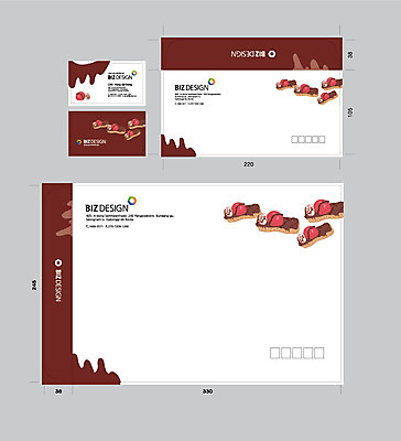 템플릿 명함 디저트 서류봉투 편지봉투 사람없음 세트 갈색 패키지 봉투템플릿 우편봉투 비즈디자인 봉투디자인 이미지템플릿 AI파일 음식 컬러 봉투 편지 우편물 파일형식 벡터