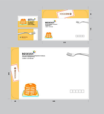 템플릿 포크 명함 서류봉투 편지봉투 사람없음 세트 노란색 패키지 팬케이크 봉투템플릿 우편봉투 비즈디자인 봉투디자인 이미지템플릿 AI파일 식기 컬러 봉투 케이크 편지 우편물 파일형식 벡터