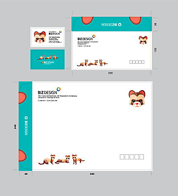 동물 템플릿 하늘색 여러마리 명함 서류봉투 편지봉투 사람없음 세트 패키지 레서판다 봉투템플릿 우편봉투 비즈디자인 봉투디자인 이미지템플릿 AI파일 다수 포유류 봉투 파란색 편지 우편물 파일형식 벡터