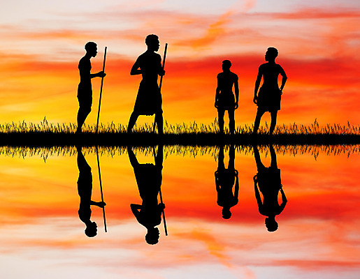 포토 JPG 해외이미지 전통 실루엣 문화 호수 여행 일러스트 자연 풍경 사람없음 물 반사 일몰 원주민 사파리 사냥꾼 마사이족 해외202004 해외포토 자연요소 직업 촬영기법 노을 아프리카인 생태계 파일형식 이미지허브