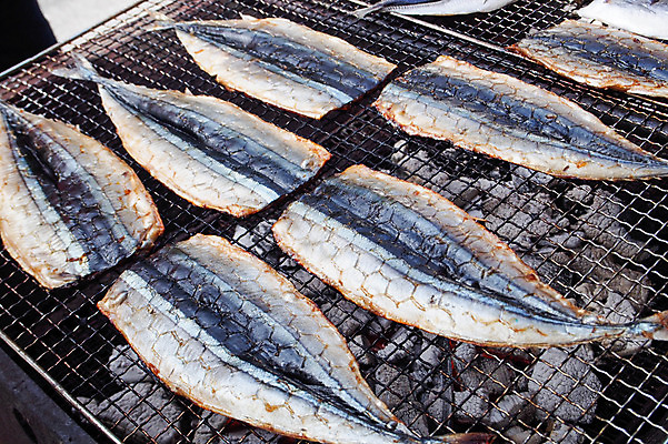 포토 JPG 어류 사람없음 그릴 해산물 일렬 생선구이 석쇠구이 일본음식 국내포토 음식 주방용품 수중동물 구이 생선요리 파일형식