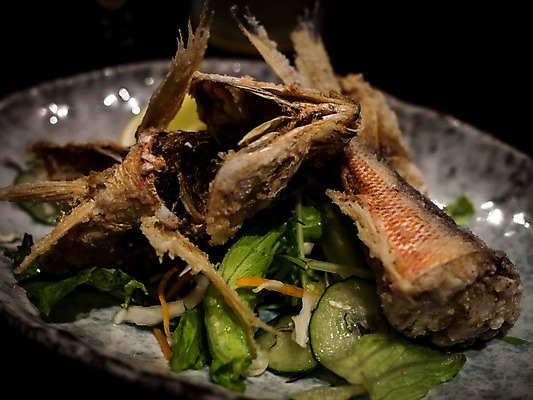 포토 JPG 접시 음식 채소 어류 근접촬영 사람없음 아웃포커스 샐러드 튀김 생선요리 생선튀김 일본음식 국내포토 식기 뷰포인트 촬영기법 수중동물 파일형식