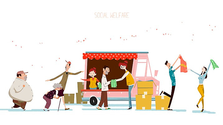 PSD 옷 여자 노년 남자 캠페인 일러스트 사람 여러명 성인 상자 트럭 봉사 도움 사회복지 복지 나눔 국내일러스트 다수 컨셉 자동차 사회이슈 파일형식