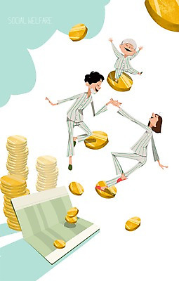 PSD 여자 남자 어린이 캠페인 일러스트 사람 성인 치료 세명 동전 환자 봉사 도움 사회복지 복지 통장 환자복 의료보험 국내일러스트 옷 컨셉 돈 의학 금융 사회이슈 보험 파일형식