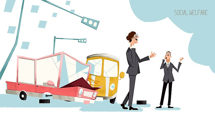 PSD 남자 캠페인 일러스트 자동차 사람 정장 성인 두명 스마트폰 봉사 도움 신호등 교통사고 사회복지 복지 통화 보험 자동차보험 국내일러스트 옷 육상교통 컨셉 모션 핸드폰 스마트기기 사건 사회이슈 파일형식