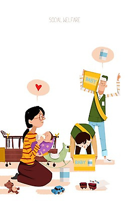 PSD 여자 남자 캠페인 일러스트 사람 여러명 성인 상자 장난감 육아 아기 봉사 도움 젖병 사회복지 복지 아기침대 국내일러스트 다수 컨셉 아기용품 침대 사회이슈 파일형식