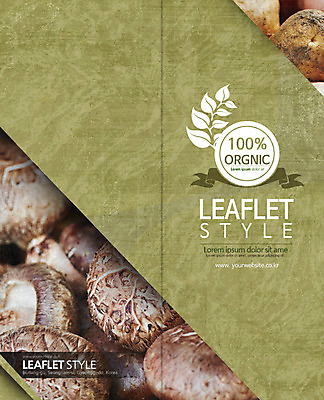 PSD 템플릿 편집 표지디자인 북디자인 출판디자인 표지 리플렛 2단접지 북커버 감자 팜플렛 사람없음 버섯 유기농 이미지템플릿 웰빙 채소 파일형식