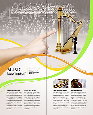 PSD 백인 템플릿 편집 표지디자인 북디자인 손 출판디자인 남자 내지 음악 리플렛 40대 2단접지 북커버 팜플렛 여러명 성인 신체부위 가리킴 플루트 바이올린 하프 지휘자 지휘 오케스트라 이미지템플릿 서양인 중년 다수 현악기 문화예술 관악기 사람 손짓 음악가 악단 파일형식