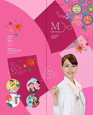 PSD 템플릿 편집 표지디자인 북디자인 출판디자인 여자 표지 어린이 리플렛 2단접지 북커버 팜플렛 여러명 성인 청결 간호사 바이러스 일본인 박테리아 이미지템플릿 외국인 다수 의학 사람 동양인 의료진 위생 파일형식