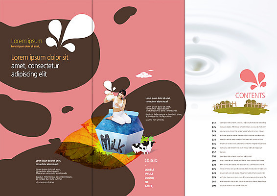 PSD 템플릿 편집 표지디자인 북디자인 출판디자인 여자 내지 리플렛 북커버 3단접지 한명 팜플렛 20대 성인 울타리 한국인 우유 붓기 젖소 얼룩무늬 이미지템플릿 우유갑 1 무늬 모션 유제품 사람 동양인 청년 담장 소 파일형식