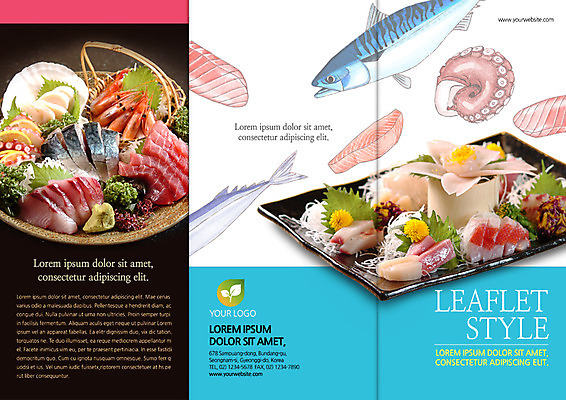 PSD 템플릿 편집 표지디자인 북디자인 출판디자인 표지 리플렛 북커버 3단접지 어류 팜플렛 사람없음 생선회 회 문어 일본음식 이미지템플릿 음식 연체동물 수중동물 파일형식