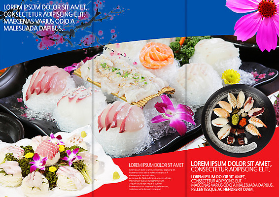 PSD 템플릿 편집 표지디자인 북디자인 출판디자인 꽃 내지 리플렛 북커버 3단접지 팜플렛 사람없음 초밥 생선회 일본음식 이미지템플릿 식물 음식 회 파일형식