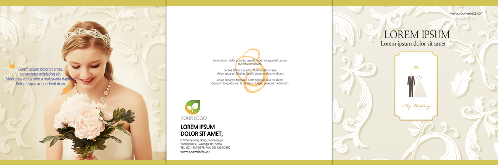 PSD 백인 템플릿 편집 표지디자인 북디자인 출판디자인 여자 표지 신부 리플렛 부케 북커버 3단접지 한명 팜플렛 상반신 20대 성인 앞모습 이미지템플릿 서양인 1 뷰포인트 꽃다발 결혼 사람 청년 파일형식