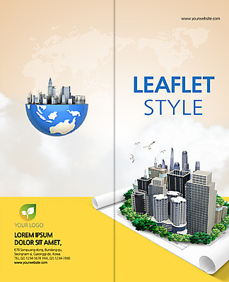PSD 템플릿 편집 표지디자인 북디자인 출판디자인 표지 지구 리플렛 2단접지 북커버 부동산 빌딩 팜플렛 사람없음 도시 두루마리 이미지템플릿 건물 재산 파일형식