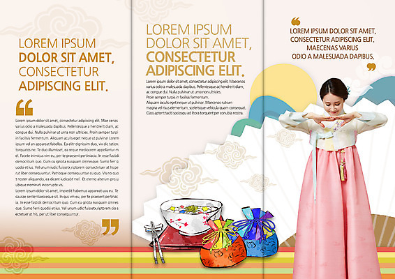 PSD 템플릿 편집 표지디자인 북디자인 출판디자인 여자 명절 내지 리플렛 북커버 3단접지 젓가락 복주머니 한명 팜플렛 상반신 성인 앞모습 30대 한국인 부채 한복 떡국 이미지템플릿 1 한국전통 전통 기념일 한식 뷰포인트 전통소품 수저 사람 동양인 장년 전통음식 전통의상 파일형식