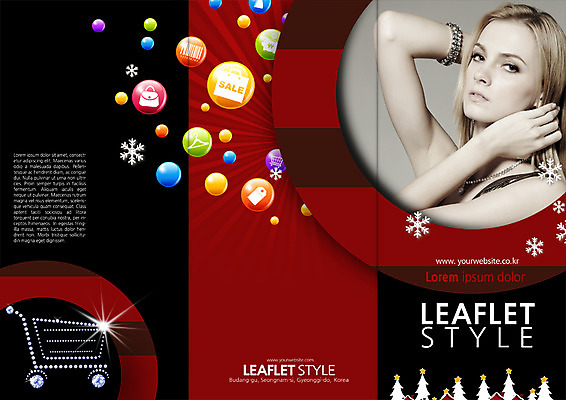 PSD 백인 템플릿 편집 표지디자인 북디자인 출판디자인 여자 표지 리플렛 겨울 북커버 3단접지 눈꽃 한명 팜플렛 상반신 성인 쇼핑 쇼핑카 이미지템플릿 서양인 1 계절 눈_날씨 사람 카트 파일형식