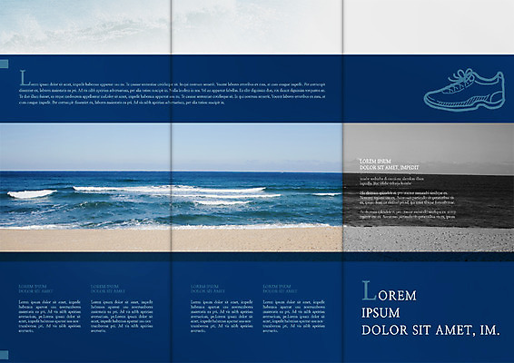 PSD 템플릿 편집 표지디자인 북디자인 출판디자인 내지 리플렛 운동화 북커버 3단접지 팜플렛 해변 사람없음 한짝 바다여행 이미지템플릿 1 바다 여행 신발 파일형식