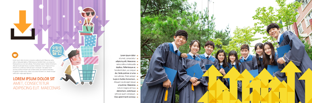 PSD 템플릿 편집 표지디자인 북디자인 출판디자인 여자 남자 화살표 내지 리플렛 북커버 3단접지 졸업 고등학생 팜플렛 여러명 선물상자 쇼핑 쇼핑카 한국인 졸업가운 청소년교육 이미지템플릿 학생 교육 다수 청소년 선물 사람 동양인 상자 카트 가운 파일형식