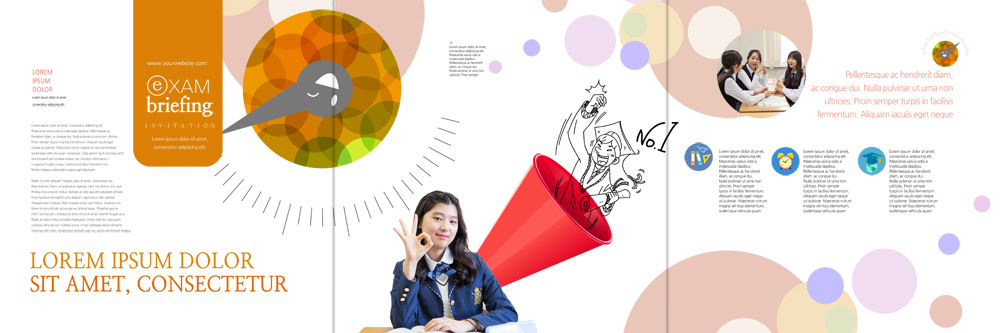 PSD 템플릿 편집 표지디자인 북디자인 출판디자인 여자 교복 내지 리플렛 북커버 3단접지 고등학생 팜플렛 여러명 확성기 한국인 OK 청소년교육 이미지템플릿 학생 옷 교육 다수 청소년 사람 동양인 손짓 파일형식