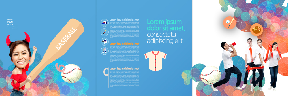 PSD 서양인 외국인 템플릿 편집 표지디자인 북디자인 출판디자인 여자 남자 내지 리플렛 북커버 3단접지 응원 뿔 팜플렛 여러명 20대 성인 확성기 야구 야구방망이 야구공 막대풍선 이미지템플릿 다수 공 사람 인종 청년 구기 응원용품 야구용품 풍선 파일형식