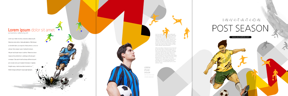 PSD 백인 템플릿 편집 표지디자인 북디자인 출판디자인 표지 남자 리플렛 포즈 북커버 3단접지 축구공 축구선수 사람모양 팜플렛 20대 성인 세명 축구 이미지템플릿 모양 서양인 공 축구용품 운동선수 사람 청년 구기 파일형식