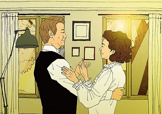 PSD 커플 여자 할아버지 노년 남자 할머니 액자 일러스트 창문 실내 두명 실버라이프 청춘 노부부 스탠드 춤 커튼 열정 활기 국내일러스트 라이프스타일 부부 감정 컨셉 관계 문화예술 조명 사람 성인 내부 파일형식