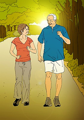 주간 전신 PSD 나무 커플 공원 여자 할아버지 노년 남자 할머니 일러스트 건강 야외 두명 실버라이프 청춘 조깅 노부부 열정 활기 국내일러스트 자연요소 식물 라이프스타일 부부 공공시설 감정 컨셉 관계 사람 성인 운동 파일형식