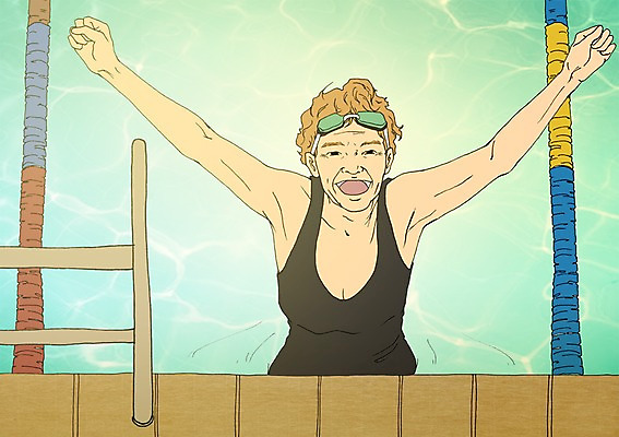 PSD 여자 노년 수영복 할머니 일러스트 수영장 실내 한명 실버라이프 청춘 운동 수영 물안경 열정 활기 국내일러스트 1 라이프스타일 옷 감정 컨셉 건강 사람 성인 내부 수상스포츠 수영용품 파일형식