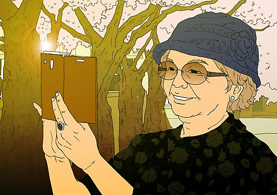 주간 PSD 모자 여자 노년 할머니 일러스트 한명 야외 실버라이프 스마트폰 청춘 선글라스 사진촬영 봄 벚꽃 열정 활기 국내일러스트 자연요소 1 라이프스타일 잡화 계절 꽃 감정 안경 컨셉 사람 성인 핸드폰 스마트기기 촬영 파일형식