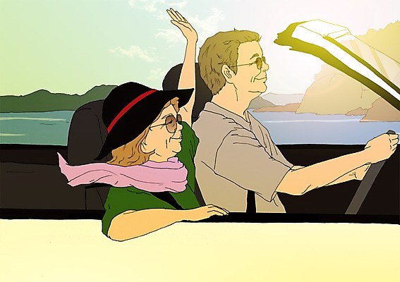 주간 PSD 모자 커플 여자 할아버지 노년 남자 할머니 일러스트 야외 두명 실버라이프 청춘 선글라스 노부부 스카프 드라이브 운전 오픈카 열정 활기 국내일러스트 자연요소 라이프스타일 부부 잡화 감정 안경 컨셉 관계 모션 승용차 사람 성인 목도리 파일형식