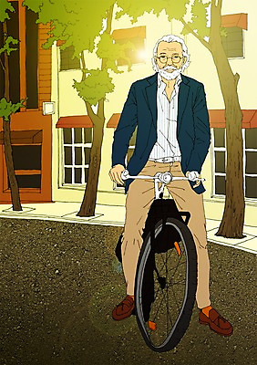 주간 전신 PSD 나무 할아버지 노년 남자 일러스트 거리 한명 야외 건물 실버라이프 청춘 자전거 열정 활기 국내일러스트 자연요소 식물 1 라이프스타일 건축물 감정 컨셉 사람 성인 바이크 파일형식