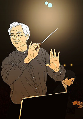 PSD 할아버지 노년 남자 일러스트 실내 성인 두명 실버라이프 청춘 열정 지휘봉 지휘자 활기 연주회 지휘 안경낌 국내일러스트 라이프스타일 감정 안경 컨셉 사람 내부 음악가 음악회 파일형식