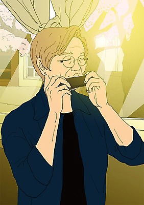 PSD 여자 노년 할머니 연주 일러스트 창문 실내 한명 실버라이프 청춘 눈감음 커튼 열정 활기 하모니카 안경낌 국내일러스트 1 라이프스타일 감정 안경 음악 컨셉 모션 관악기 사람 성인 내부 파일형식