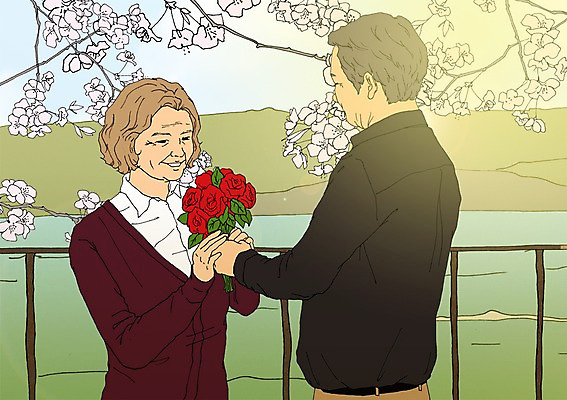 주간 PSD 커플 여자 할아버지 노년 남자 할머니 꽃다발 일러스트 선물 야외 두명 실버라이프 청춘 강 노부부 봄 벚꽃 열정 활기 국내일러스트 자연요소 라이프스타일 부부 계절 꽃 감정 컨셉 관계 사람 성인 파일형식