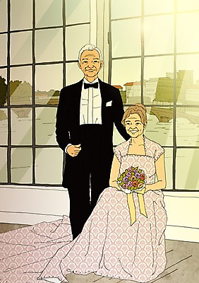 PSD 커플 여자 할아버지 노년 남자 할머니 부케 웨딩드레스 결혼 일러스트 창문 실내 정장 턱시도 두명 실버라이프 청춘 노부부 열정 리마인드웨딩 활기 국내일러스트 라이프스타일 부부 드레스 옷 감정 꽃다발 컨셉 관계 사람 이벤트 성인 내부 파일형식