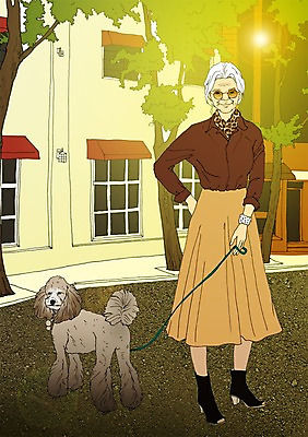 주간 전신 PSD 나무 여자 노년 할머니 일러스트 거리 한명 야외 실버라이프 청춘 선글라스 산책 강아지 열정 활기 목줄 멋쟁이 국내일러스트 자연요소 식물 1 라이프스타일 감정 안경 컨셉 휴식 사람 성인 반려동물 개 파일형식 반려용품